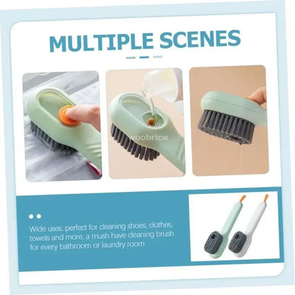 Multifunctional Shoe Cleaning Brush – Soft Bristle Scrubber with Liquid Dispenser for Home Cleaning