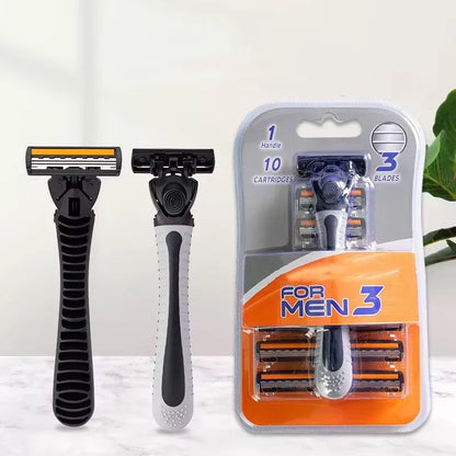 3-Layer Reusable Razor – Multi-Tool Shaving System with 18 Blades
