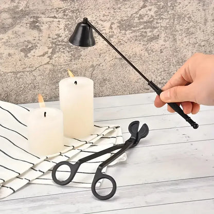 Stainless Steel Candle Wick Extinguisher – Portable Candle Care Scissors & Hook Tool