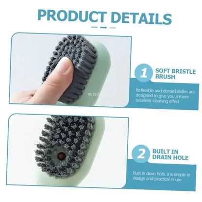 Multifunctional Shoe Cleaning Brush – Soft Bristle Scrubber with Liquid Dispenser for Home Cleaning