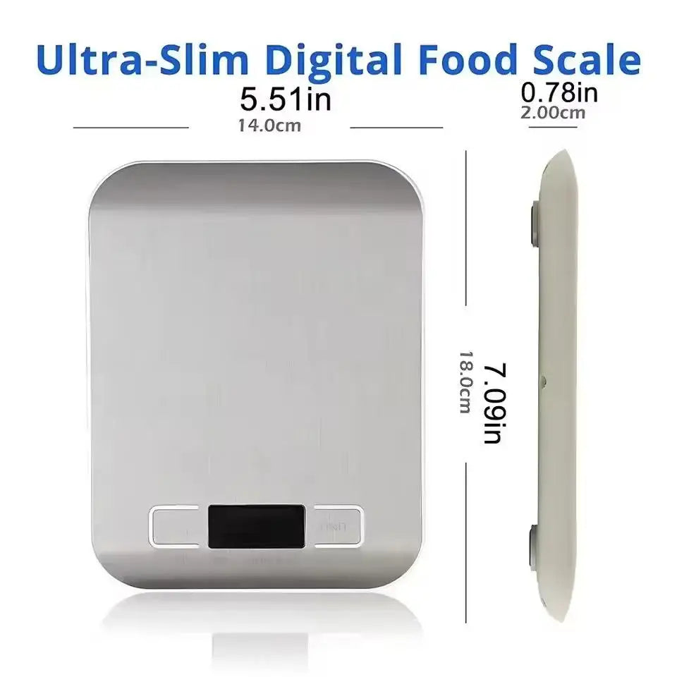 High-Precision 10kg Electronic Kitchen Scale – Digital Baking Food Scale with 1g Accuracy & Stainless Steel Panel
