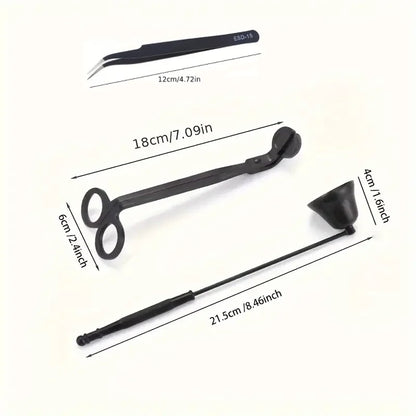 Stainless Steel Candle Wick Extinguisher – Portable Candle Care Scissors & Hook Tool