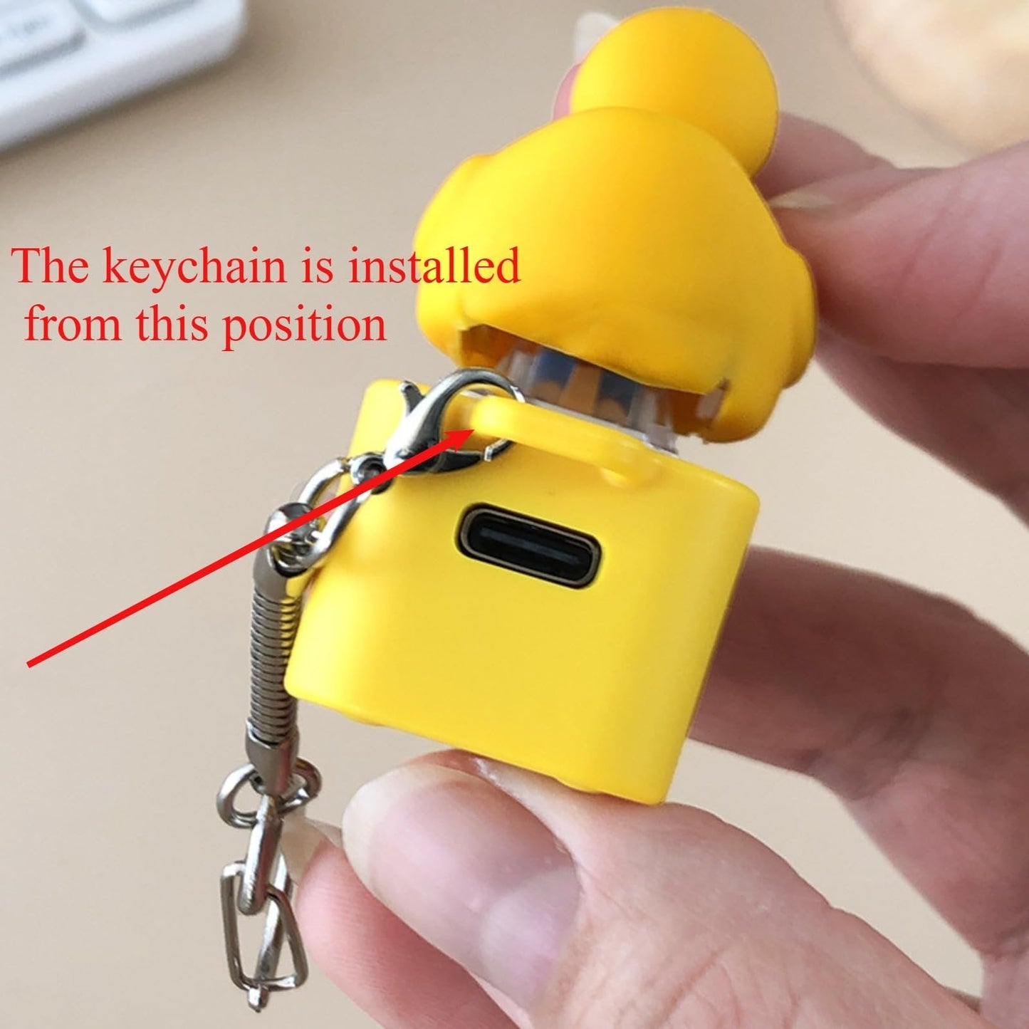 Frog Croaking Fidget Toy - Rechargeable Frog Croaking Keychain, Frog Croaking Stress Reliever with Colorful Lights, Fun & Portable Anxiety Relief Toy