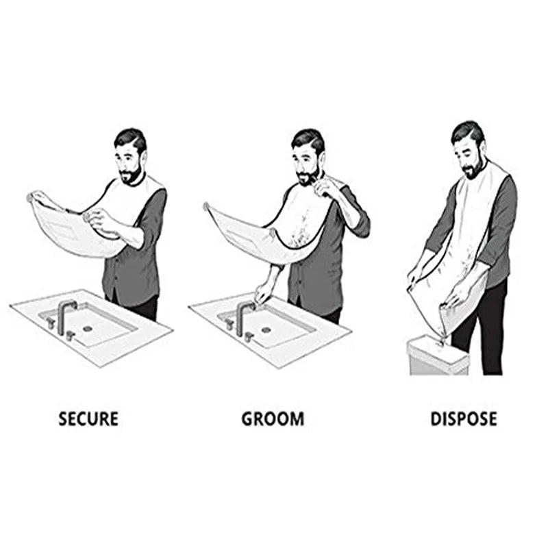 Beard Apron Bib – Shaving Catcher Cape for Sink-Free Cleanup