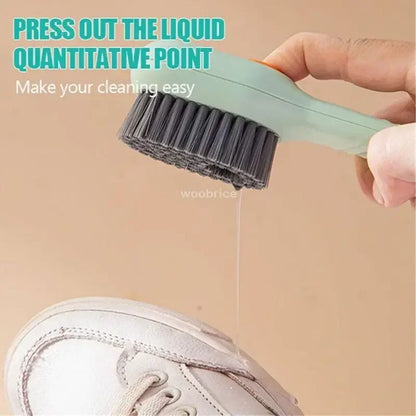 Multifunctional Shoe Cleaning Brush – Soft Bristle Scrubber with Liquid Dispenser for Home Cleaning