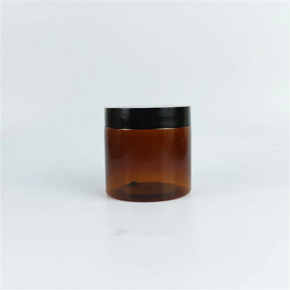 12PCS Amber Cosmetic Jar Set – 50ml to 250ml Refillable Face Cream Containers with Black Lids